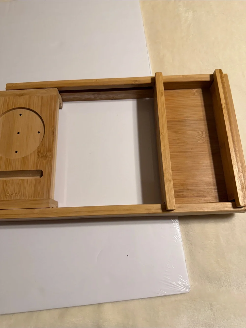Royal Craft Wood Premium Foldable Bath Tray Caddy- Natural Wood NWOT
